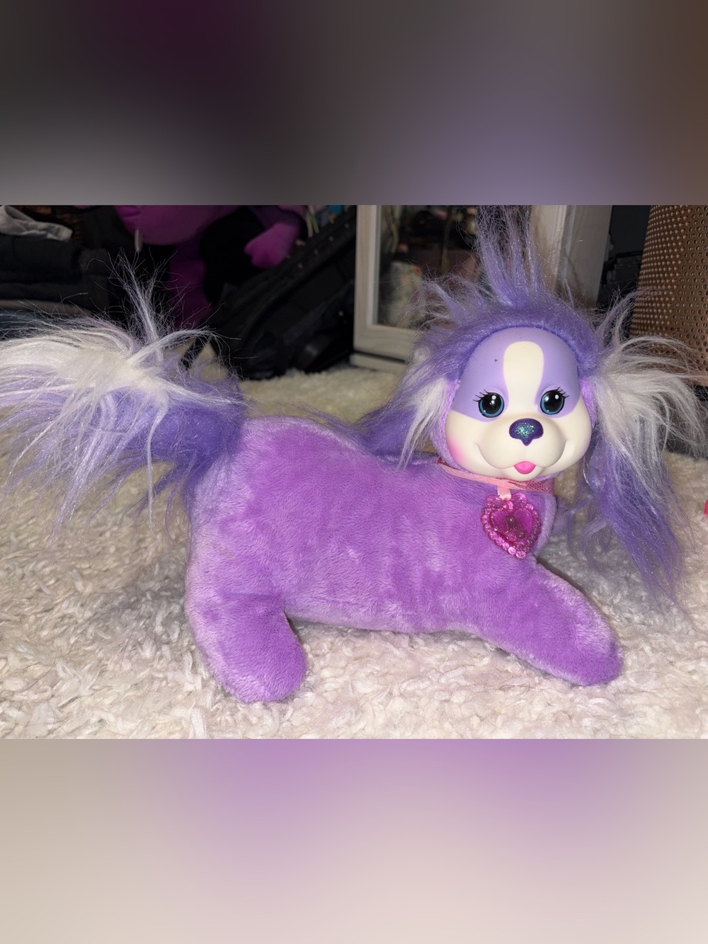 purple mommy puppy surprise 2016 toy stuffed animal with one baby puppy